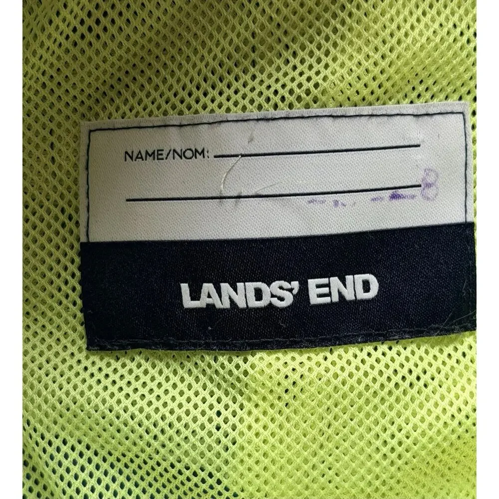 Lands End Girls Sz. M 8-10 Windbreaker Zip Lightweight Jacket Teal/Blue Packable